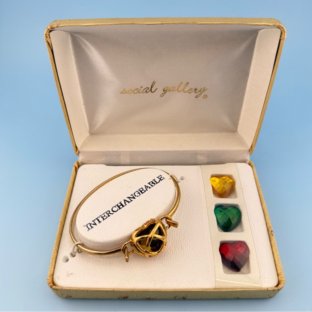 Gold Bracelet With Interchangeable Gemstones - image 1